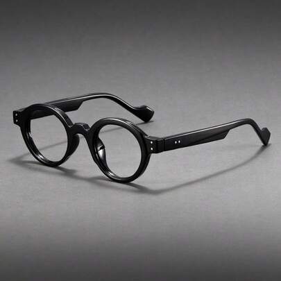 Vintage Style Oversized Round Fashion Glasses, PC Frame, Lenses, Plain Eyewear For Men And Women