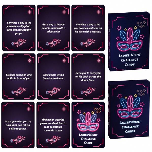 1 pieza Set de 50 tarjetas de juego de mesa interactivo y creativo para fiesta y entretenimiento de ocio para chicas