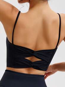 Sutiã Esportivo, Tops Twisted Sexy, Camiseta Esportiva Macia de Yoga, Camiseta Cropped de Treino, Regata