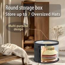 女士收纳帽盒 - 大号透明塑料帽子收纳盒，可收纳牛仔帽、软呢帽和旅行帽，可折叠帽子收纳袋，带提手，婚礼/新娘/派对衣橱收纳 - 母亲节、生日的完美礼物