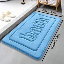 1pc Memory Foam Flannel Bath Mat, Anti-Slip Absorbent Bathroom Rug