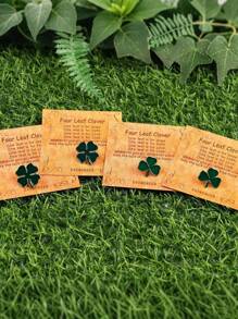 2 Stücke, Kleeblatt und Klee Brosche, schöne grüne Glücksknöpfe und Abzeichen, geeignet für St. Patrick's Day Feiern, Modeaccessoires und Geschenke, hochwertig, einfach zu tragen (ohne Karte) Rucksack für die Schule