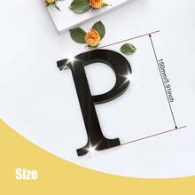 黑色字母墙贴 A-Z - 单个字母高度 4 英寸/6 英寸/8 英寸，亚克力镜面，带 0.4 英寸厚泡沫背衬。双层设计呈现 3D 立体效果；单层设计更显简约。自带背胶，可粘贴于墙面或玻璃上。撕下保护膜即可呈现镜面效果。 - 黑色 - 查看 27