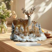 Série créative d'accessoires de plantes avec motifs d'élans - en acrylique - Pour le salon, la chambre, le bureau, les cadeaux de vacances et la décoration