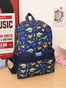 Set di 2 pezzi, zaino in nylon e astuccio con chiusura lampo, per ragazzi e ragazze, ideale per il ritorno a scuola, stile moderno e carino, versatile per viaggi, attività all'aperto e regali festivi