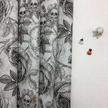 10/50/100 张黑色/棕色骷髅玫瑰图案薄纸，50*35 厘米薄纸适用于礼品包装、花束包装、衣物防潮、葡萄酒包装、礼盒填充物、易碎保护、生日礼物装饰、情人节礼物、万圣节礼物 - 黑色和棕色 - 查看 8