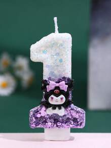 Sanrio 银白玉桂狗主题创意数字蜡烛氛围卡通生日派对蛋糕