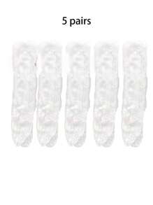 Women Summer Ultra Thin Floral Transparent Ice Glass Filament Long Tube Korean Lace Medium Tube Crystal Socks Lolita Socks