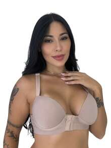 Kit 4 Sutiã Nadador Com Bojo Reforçado Microfibra Fecho Regulagem Lingerie Alça Reforçada Feminina Moda - CORES SORTIDAS - Visão 4