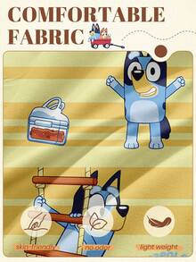 2/3 件 Bluey 羽绒被套套装，Bluey Bone-Hunting 图案床上用品，舒适透气的床上用品套装，亲肤舒适，卡通风格被套套装，柔软抗起球，可爱的家纺，1 个被套和 1/2 个枕套，不含被芯，适合单人床、双人床、大号双人床、所有尺寸床，适合所有季节，别致可爱的装饰被套套装，适用于卧室宿舍，可机洗，完美的节日礼物 - 黃色 - 查看 5