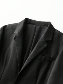 Men's PU Jacket, Lightweight Business Casual Jacket For Spring & Autumn - Black - View 3