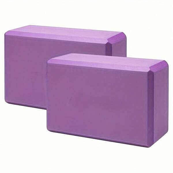 This 2 Pieces Set Of High-Density EVA Yoga Bricks Is A Fitness Accessory That Enhances Flexibility And Strength. It Is Lightweight, Has Strong Load-Bearing Capacity, Good Support And No Odor, And Is Anti-Slip And Durable.