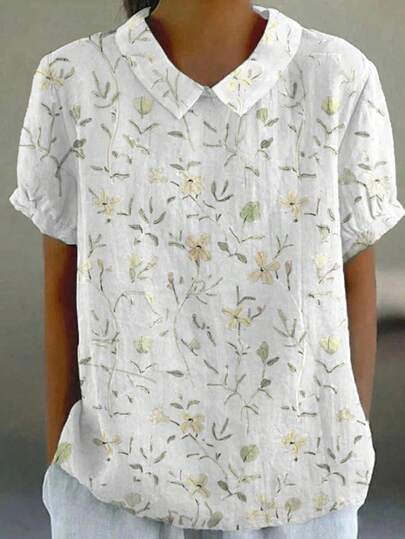 Women's Retro Floral Retro Printed Casual Blouse