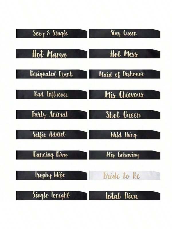 18pcs Bachelorette Party Sashes For Bride And Bridesmaid, Bridal Shower Engagement Wedding Party Favors