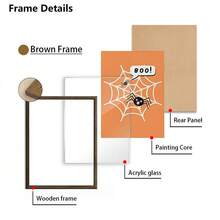 1 Pc, Custom Photo, Polished Plexiglass Wooden Frame,It Is Very Suitable For Halloween Home Decoration,Personalized Canvas Printed Poster Art, Perfect For Families, Couples, Pets' Memories, The Perfect Gift For Halloween Commemoration