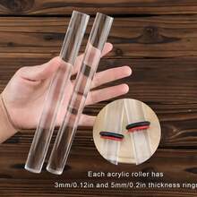 Transparent Acrylic Polymer Clay Rolling Pin With Thickness Gauge, No-Electricity Clay Art DIY Tool For Sculpting And Shaping Clay - Multicolor - View 3