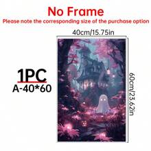 1 pièce Fantôme, Impression d'Halloween, Affiche d'automne, Art effrayant de sorcière, Ensemble rose et morose, Art de l'Académie sombre, Ensemble mural d'Halloween, Décoration de pièce esthétique, Décoration de maison, Art mural sur canevas, Affiches pour la chambre, Accessoires de décoration de chambre, Cadre en option, Décoration de chambre à coucher.