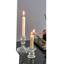 6pcs Palace Candle Holder, Transparent Candle Holders, Natural Crystal Design Candle Holders, Suitable For Home Tabletop Decoration, Candle Centerpiece, Wedding Decoration, Romantic Dinner Candles, Birthday Party, Festival