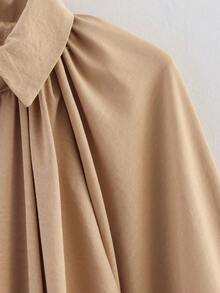 Chaqueta bomber oversize de color caqui para mujer - Chaqueta casual con cierre de cremallera y mangas largas - Caqui - Ver 8