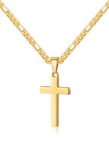 [LUXEJEW 金项链] LUXEJEW 18K 镀金项链 | 十字架吊坠项链 男女通用 16-24 英寸 - 彩色 - 查看 1