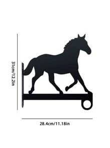 [Heavy-Duty Metal Plant Hanger] Heavy-Duty Metal Horse Silhouette Wall-Mounted Plant Hanger | Contemporary Outdoor Decor For Flower Pots, Lanterns, Bird Feeders & Wind Chimes | Easy Installation With Included Hardware, Horse Decor