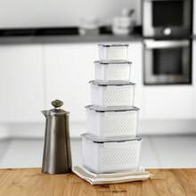 15pcs Set Of Large Fruit Storage Containers, 5pcs Leakproof Food Storage Container Lids, 5pcs Drain Pans, 5pcs Food Preservation Containers, Suitable For Refrigerators, Freezers, Fruits, With Partitions And Filters,, Dishwasher, Microwave, Fresh-Keeping Boxes, Keep Fresh For Longer