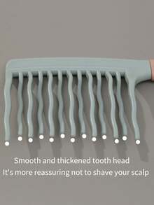 1 件双排波浪齿卷发刷，适合长而浓密的头发 - 防静电顺发宽齿圆刷，符合人体工程学手柄，加热定型和自然造型，耐用塑料发刷，用于明确的卷发和波浪，卷发刷，返校、旅行度假必需品，女士发饰