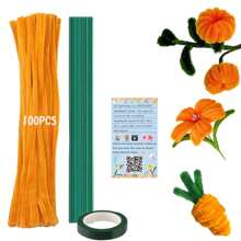 100 limpiadores verdes a granel con 1 video paso a paso, paquete de valor para proyectos de manualidades con limpiapipas, palitos esponjosos y peludos para proyectos de manualidades, decoraciones de regalo creativas y decoraciones de fiesta, tallos de chenilla gruesos y esponjosos, decoraciones de flores DIY, manualidades con limpiapipas para artes y manualidades, adecuados para diferentes ocasiones como bodas, fiestas, decoraciones festivas diarias