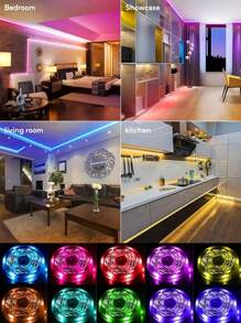1 Set Of 1M/2M/3M/5M Black LED Strip Lights, RGB 3-Key Controller, USB Powered, 5V 5050 Wall Mounted Lights, Suitable For Home Decor, Living Room, Bedroom TV Backlighting