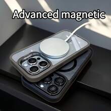 Carcasă magnetică pentru lentilă de cameră, cu suport și rabat, compatibilă cu 15, 11, 12, 13, 14, 16 Pro Max