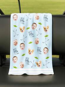 Golf Towels With Customizable Photos, Personalized Golf Towels, Personalized Father's Day Gifts, Funny Dad Gifts, Best Dad Towel Gifts, Gifts For Men, Gifts For Golf Lovers, Stylish, Colorful, Cute, Simple, Kawaii, Unique Personalized Custom Gifts - Style a - View 3