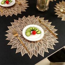 2pcs/4pcs/6pcs Leaf Pattern Heat Insulation Round Placemats And Table Mats, Hotel Restaurant Decor Heatproof Non-Slip Kitchen Table Mats, Customized Dining Table Pads - Combination Of Leaves - View 1