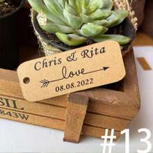 Bộ 50 thẻ quà tặng cưới cá nhân hóa kích thước 6*2cm (không bao gồm dây buộc), có thể tùy chỉnh tên và ngày tháng, dùng làm thẻ quà tặng đám cưới và thẻ túi quà. ,Tình yêu vĩnh cửu - Nhiều màu - Xem 18