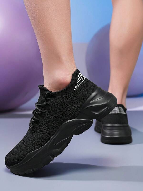 Men's Solid Black Leg Warmers With Thick Soles, Fashionable Design For Sports, Commuting, Casual Wear All Year Round, Minimalist Lines Ignite Stylish Casual Shoe Lovers