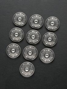 10 cái/gói Nút kim loại Totem khắc nhiều màu cổ điển 15-28mm, thích hợp cho áo khoác, áo sơ mi, áo len, áo khoác, váy, khăn quàng cổ, giày dép, mũ, hộp quà tặng, may vá tự làm, phụ kiện trang sức - Nhiều màu - Xem 13
