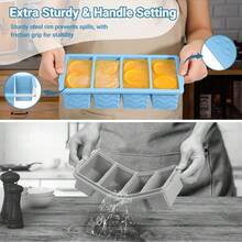 Local Delivery Silicone Freezer Molds For Soup With Lid – 1-Cup Soup Container Style Ice Cube Trays For Freezer, Meal Prep & Food Storage, Freeze 250mL/125mL Portions – 2 Pack - Light Blue - 查看 4