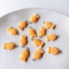 6/12PCS Cute Fish Shaped Resin Charms – Kawaii Snack Style Pendants For DIY Earrings & Bracelets