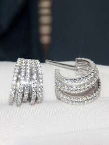 1对时尚立方氧化锆耳钉，女士珠宝礼物，适合派对、订婚、周年纪念、母亲节、情人节等场合 - 1# - 查看 13