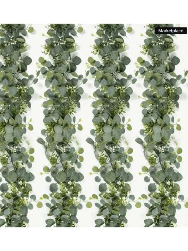 1 pièce, 70 pouces/180 cm, couronne artificielle en eucalyptus, guirlandes de verdure en buis, vignes de fougères artificielles, convient pour la décoration de la Saint-Valentin, les décorations, les centres de table, les mariages, les manteaux de cheminée, les décors de scène, la décoration d'intérieur