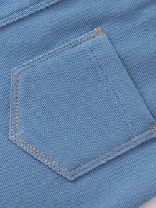 Balabala Baby Jogger Pants 2025 New Stretchy Comfortable Leggings - Blue and White - View 5