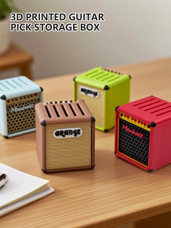 Mini suporte para palhetas de amplificador de guitarra impresso em 3D exclusivo | Acessório de guitarra incrível | Armazenamento compacto para palhetas | Mini suporte para palhetas de amplificador de guitarra, para a volta às aulas, Halloween, Natal
