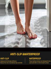 30 Piece Set Of Transparent Anti Slip Bathtub And Shower Floor Stickers - Bathtub Floor Anti Slip Tape - Easy To Stick And Remove - Prevent Slipping And Falling, Bathroom Decoration, Bathroom Accessories