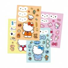 Sanrio 8 fogli di adesivi puzzle dei cartoni animati Sanrio, Hello Kitty kawaii, giochi di assemblaggio volto, puzzle, regalo per bambini
