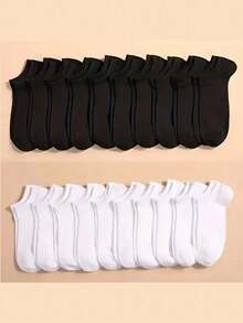 40 paquetes Calcetines unisex de unicolor calcetines tobilleros suaves y ligeros para hombres y mujeres Calcetas paquete Algodón Deportivos Casual - Unico - Ver 12