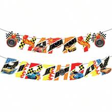 Hot Wheels 17/10PCS Hot Wheels Theme Balloons Party Decor, Full Set Birthday Banner & Assorted Racing Car Balloons For Teens Birthday Event