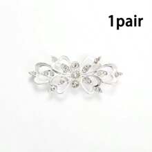 纯色水钻装饰优雅开衫披肩，带固定扣，衬衫翻领前夹