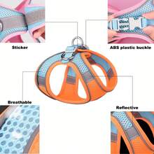 Dog Harness For Small Medium Large Dogs No Pull, Puppy And Leash Set, Dogs, Step In Harness, Mesh Harness - 橘色 - 查看 2