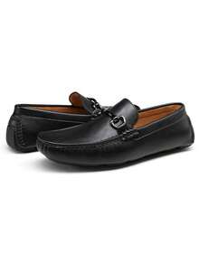 SHOESMALL Men's Black  Slip On Loafers Driving Shoes For Men Casual Penny Dress Loafers - BMY3001-black - 查看 1
