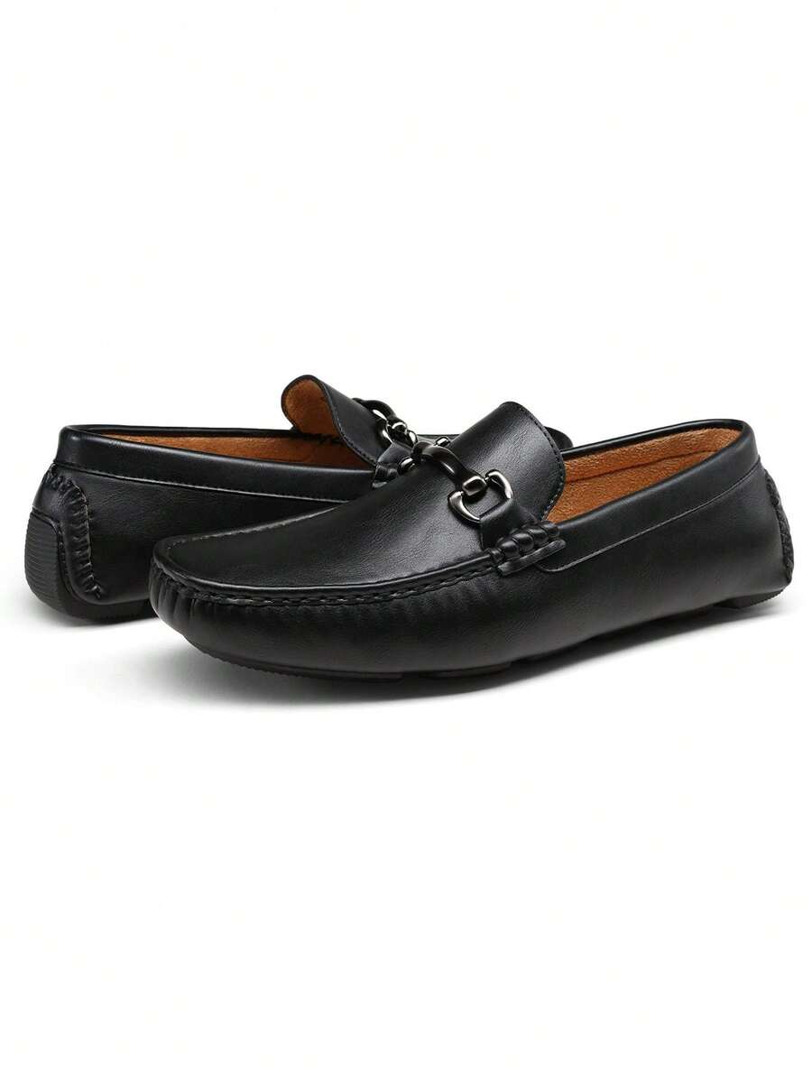 SHOESMALL Men's Black  Slip On Loafers Driving Shoes For Men Casual Penny Dress Loafers - BMY3001-black - 查看 1