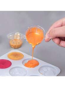50 件一次性塑料杯分配器硅胶树脂模具套件，适用于 DIY 环氧树脂珠宝制作工具配件